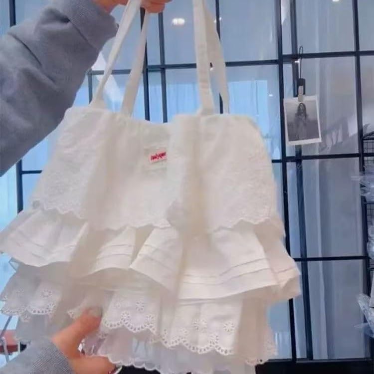 Large Capacity Lace Layer Butterfly Skirt Tote Bag - Stylish Women's Shoulder Bag for Commuting4