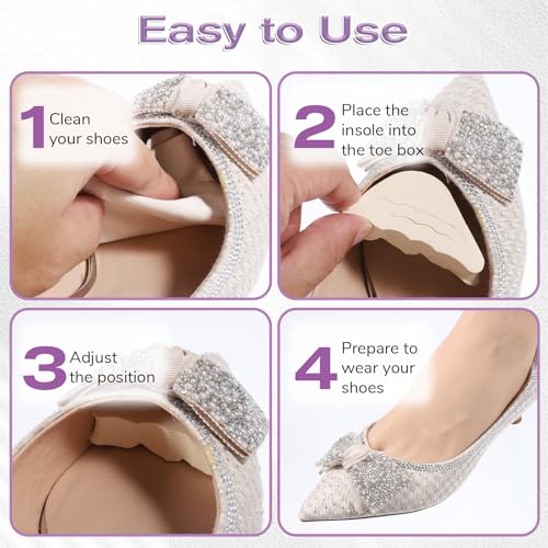 4 pares de rellenos para zapatos ajustables para mujer y hombre miniatura 4