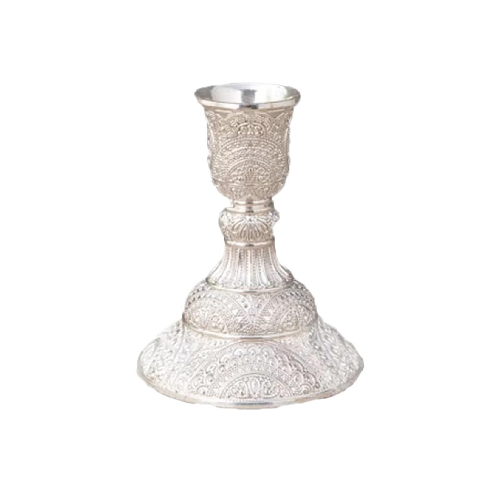 2Pcs Candlestick Candles Holders Wedding For Desktops And Living Room Decorations For Desktop Decoration(Silver,8x8x10cm)