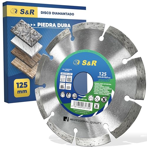 S&R Disco Tronzador Diamante Amoladora 125mm para Cerámica Granit...