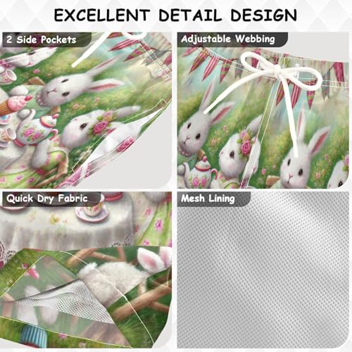 Rabbit Tea Party Boys Swim Trunks Quick Dry Toddler Swimsuit Boy Swimwear Board Shorts Bathing Suits XS Multi3