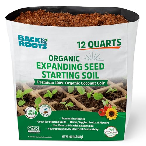 Back to The Roots Organic Seed Starting, Compressed Block expands to 12 Quarts, Made for Herbs,...