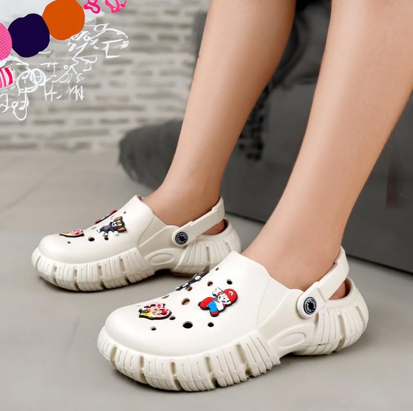 Image of Unisex Kids Clogs Soft Anti Skid Mules Sandals with Adjustable Back Strap Indoor & Outdoor Slipper for Boys & Girls Everyday Use Waterproof Jibbex Slides