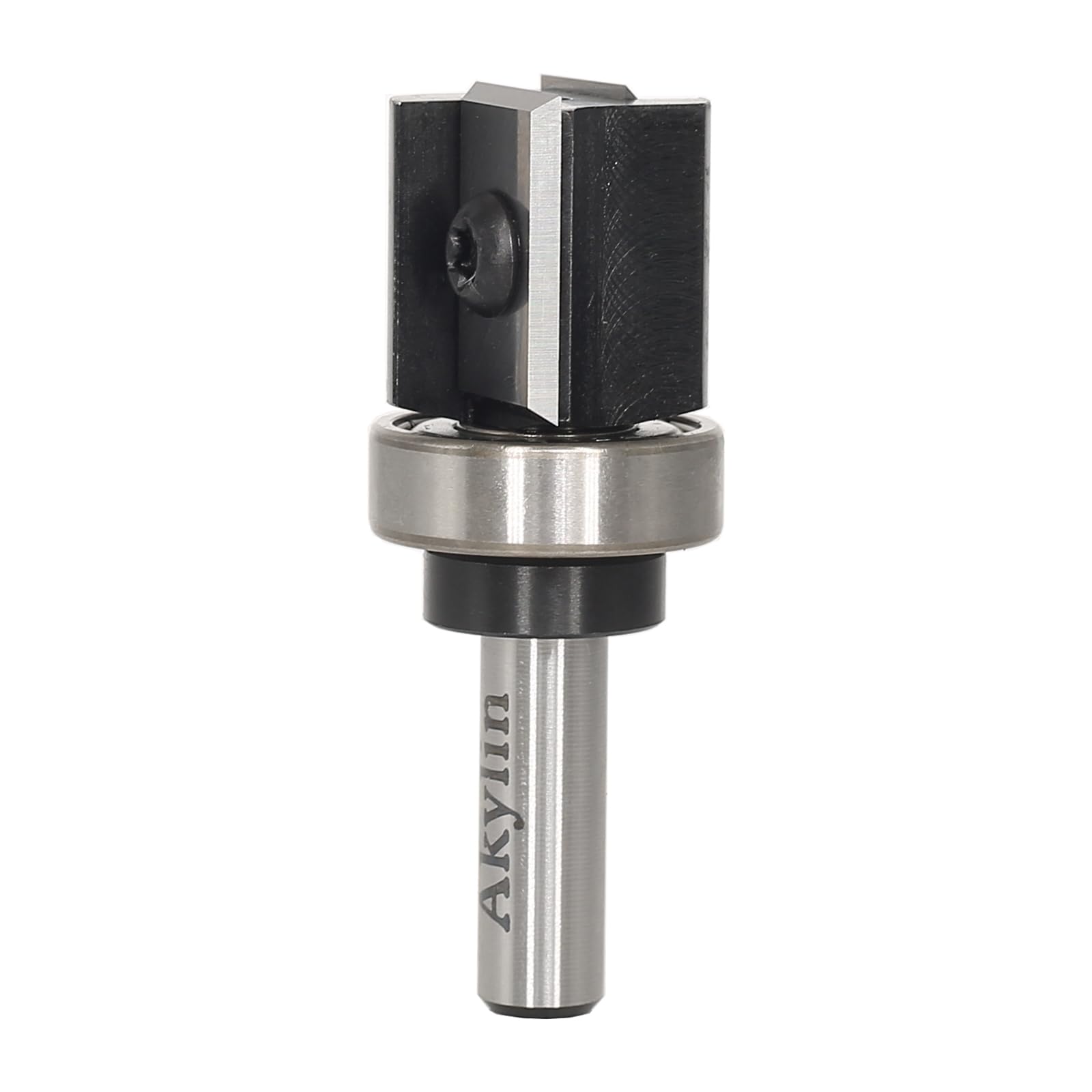 Fraise à affleurer à plaques réversibles - Tige de 8 mm - Lame en métal dur interchangeable sur 4 côtés - Fraise à affleurer avec roulement à billes - Fraise à bois pour le travail des bords