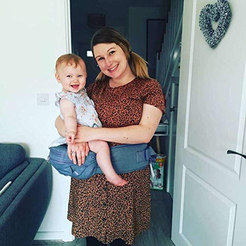 Bebamour Foldable Baby Hip Seat Carrier Ergonomic Toddler Waist Seat Safety Certified Hip Seat Baby Carrier (Dark Grey) - Thumbnail 2