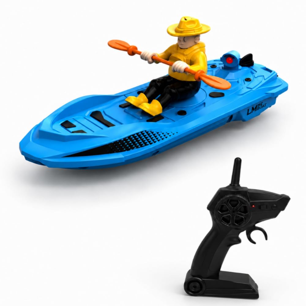 Barco teledirigido para niños, 2,4 GHz, barco de carreras RC de alta velocidad, modelo de yate eléctrico, juguete de agua recargable, piscina lago, niños y niñas