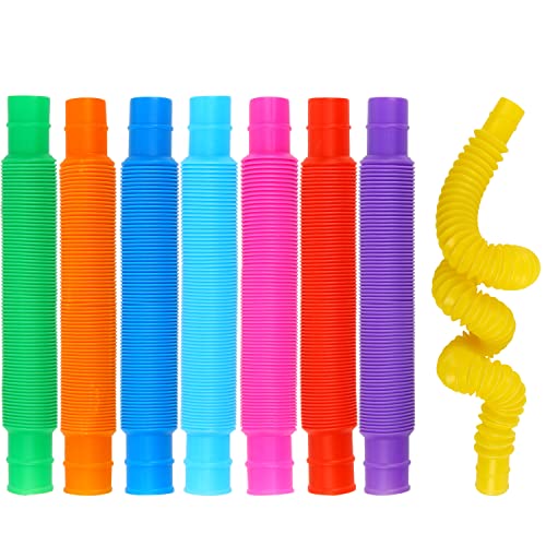 VEYLIN Fidget Toy Tubes 8-Pack Sensory Bendable Tubes for DIY Stress Relief and Anxiety Suitable for Kids and Adults with ADHD & Autism Perfect as Party Favors Valentines Day Classroom Prizes