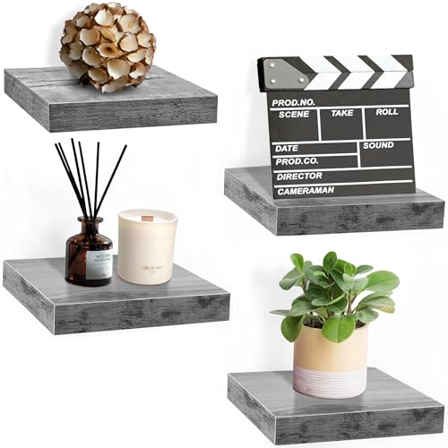 Sorbus Square Floating Shelf for Wall - 4 Small Shelves