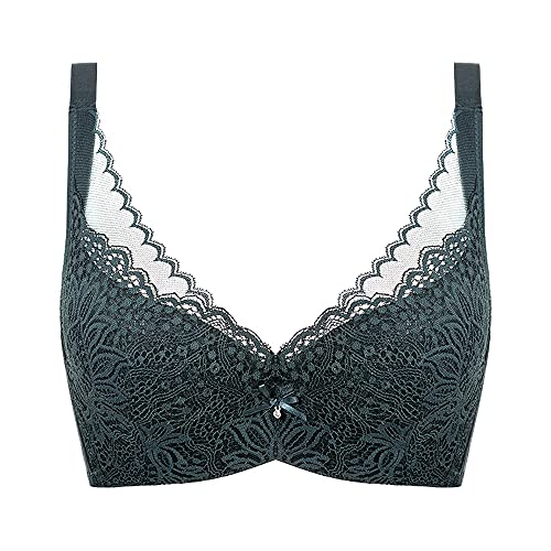 Lingerie non rembourrée en dentelle pour femme soutien-gorge bustier réglable vert 75C