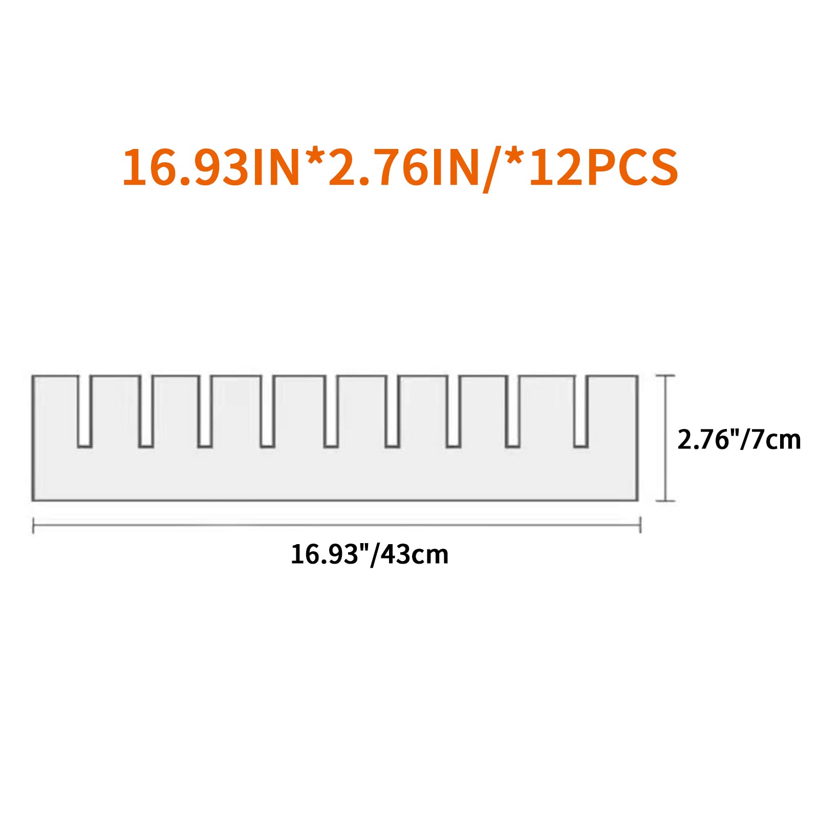 KnnRiim 12Pcs Drawer Dividers, 43 x 7 cm, Thick, PVC Drawer Storage, Adjustable Drawer Organizer Separators for Clothes Socks - Image 2