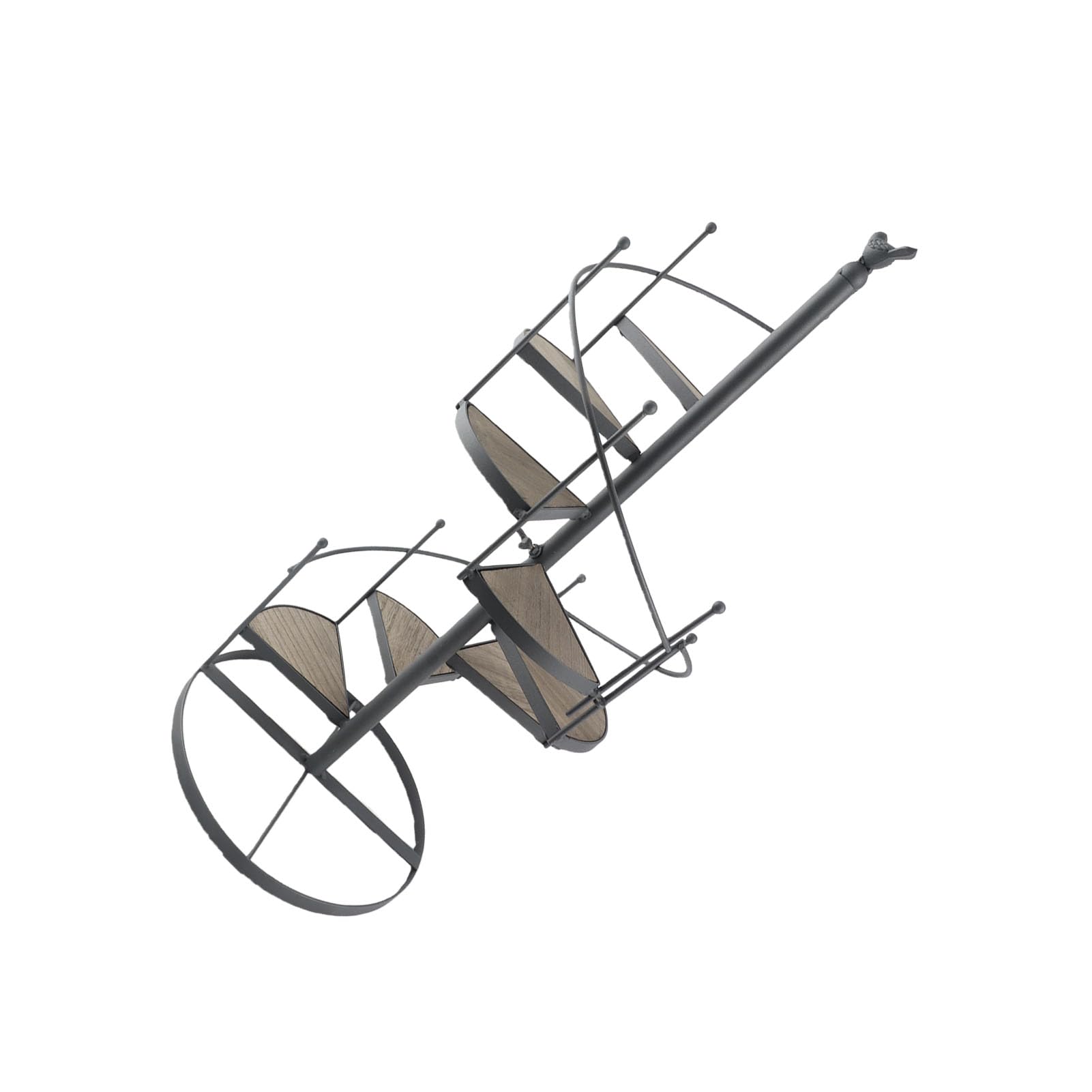 Sxhlseller Support de Plantes en Fer forgé avec étagères en Bois, 23cm