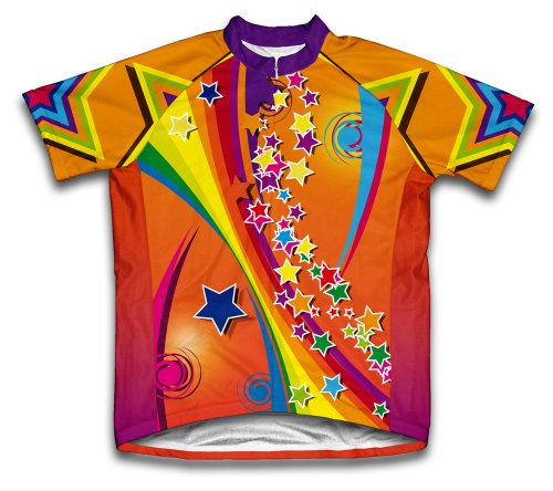 ScudoPro Dazzling Stars Short Sleeve Cycling Jersey for Women - Size L Yellow