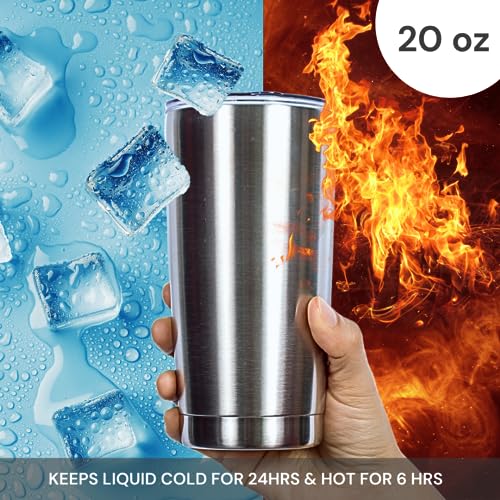 Pixiss Double Wall Tumbler Cups Bulk (25 pack) - 20 oz Stainless Steel Hot and Cold Tumblers - Reusable Cups With Lids for Stainless Steel Tumbler Cups, Tumbler Painting, Glitter, Vinyl and More - Image 6
