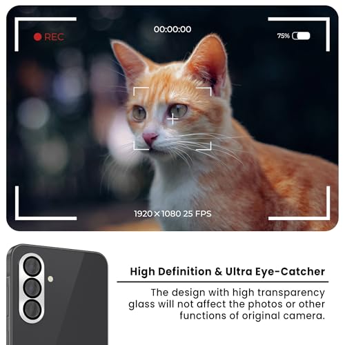 Image of FIRST MART Silver Camera Ring Guard Protector for Samsung Galaxy A36 and Samsung A56 | Tempered Glass with Metal Alloy Rings, HD Clear, Scratch Resistant, Case-Friendly | Pack of 1
