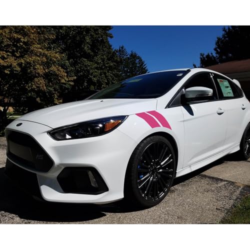 Image of x xotic tech 4pcs Car Fender Stripes Hash Marks KK Vinyl Sticker Universal for Car Truck SUV Auto Bumper Racing Stripe Decal (Pink)