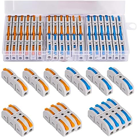 Terrilee 36Pcs Lever Wire Connectors - 1 to 1 Splicing Wire Quick Connectors Kit Fast Connectors - Electric Wire Crimp Connectors LT-211 Wire Butt Wire Joint Connector Suitable for 28-12AWG(36PCS) Cover