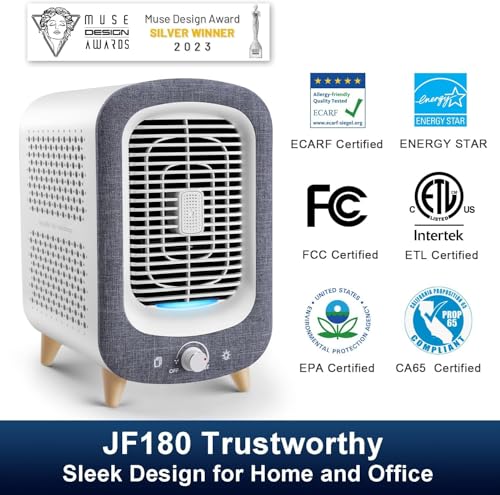 Image of Jafanda JF180 Air Purifier for Home Bedroom 780sq ft, HEPA Air Purifier with Activated Carbon, 22 dB Sleep Mode Quiet Air Cleaner for Dust, Smoke, Odour, Pet Dander, Pollen, Office Desk