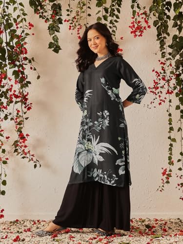 Image of Amazon Brand - Anarva Women's Cotton Printed Straight Kurti