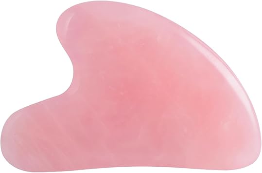 Gua Sha Jade Stone Gua Sha Massage Tool, Guasha Tool for Face and Body Skin Massage. Tools for SPA Acupuncture, Pink Stone for Body Face Neck and Eye, Skin Care Gift for Woman Pink