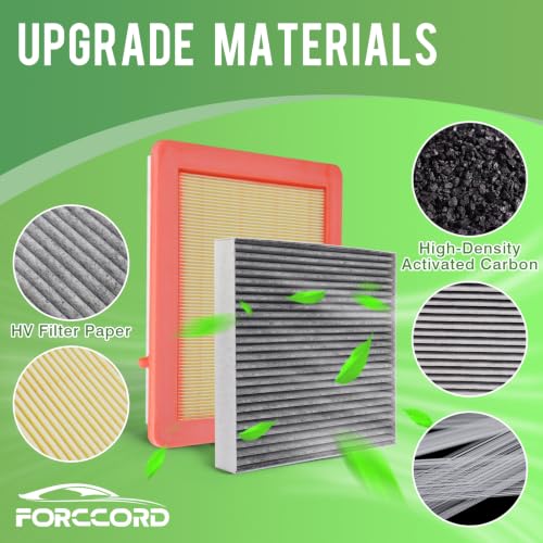 Image of Cabin & Engine Air Filter Fit for 2016-2020 Buick Envision L4 2.0L, 2017-2020 Envision L4 2.5L Activated Carbon Cabin Filter Replace#CF11966 22971580 Car Accessories