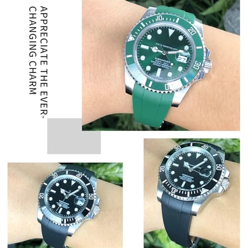 Bracelet montre caoutchouc 21mm agate premium pour Rolex Submariner - 4