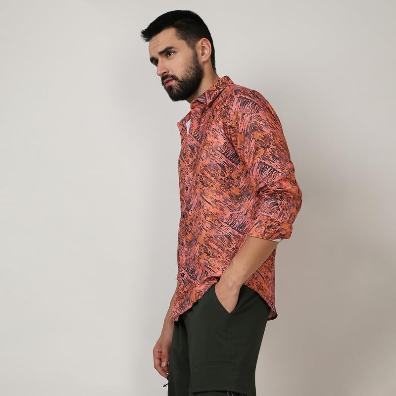 Image of CAHOOT Men's Twisted Crease Shirt for Casual Wear | Spread Collar | Long Sleeve | Button Closure | Shirt Crafted with Comfort Fit for Everyday Wear
