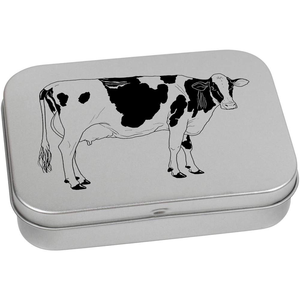 Azeeda 110mm 'Dairy Cow' Metal Hinged Tin/Storage Box (TT00140529)