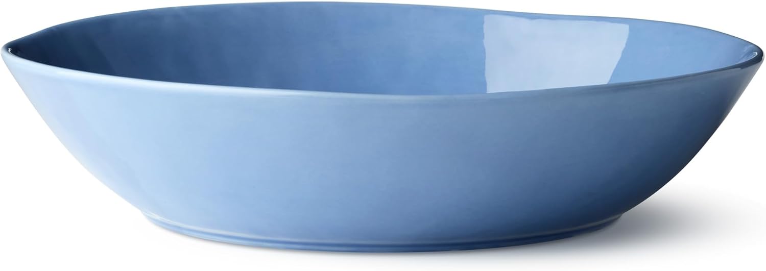 Cloudy Sky 13" Pasta Serving Bowl – 128 oz Large Blue-Gray Marbled Stoneware Bowl for Pasta, Salads, Soups & Sides – Elegant Centerpiece Dish for Entertaining & Everyday Dining