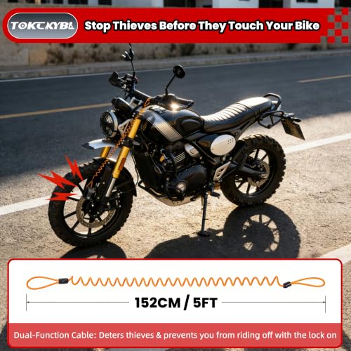 Candado de disco para motocicleta recargable con alarma de 120 dB miniatura 3