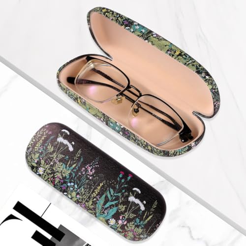 Image of PERFECTSIGHT Hard Shell Eyeglasses Case, PU Leather Protective Glasses Case, Cute Eyeglass Case for Women Men Girls