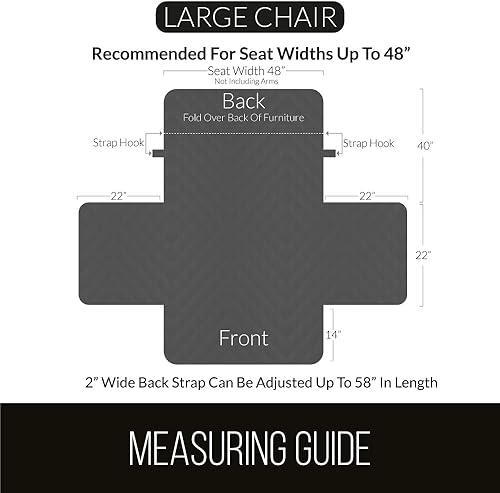 Miniatura 6 de Sofa Shield - Funda de silla patentada, microfibra acolchada reversible, antimanchas y desgarros, ancho de asiento de 48pulgadas, para perros y