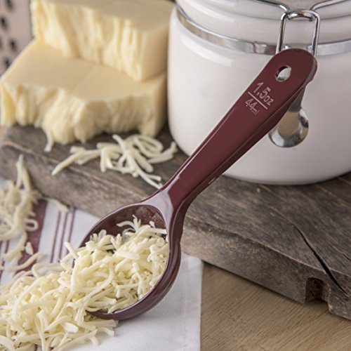Image of Carlisle FoodService Products Measure Miser Solid Measuring Spoon with Short Handle, 1.5 Ounces, Brown