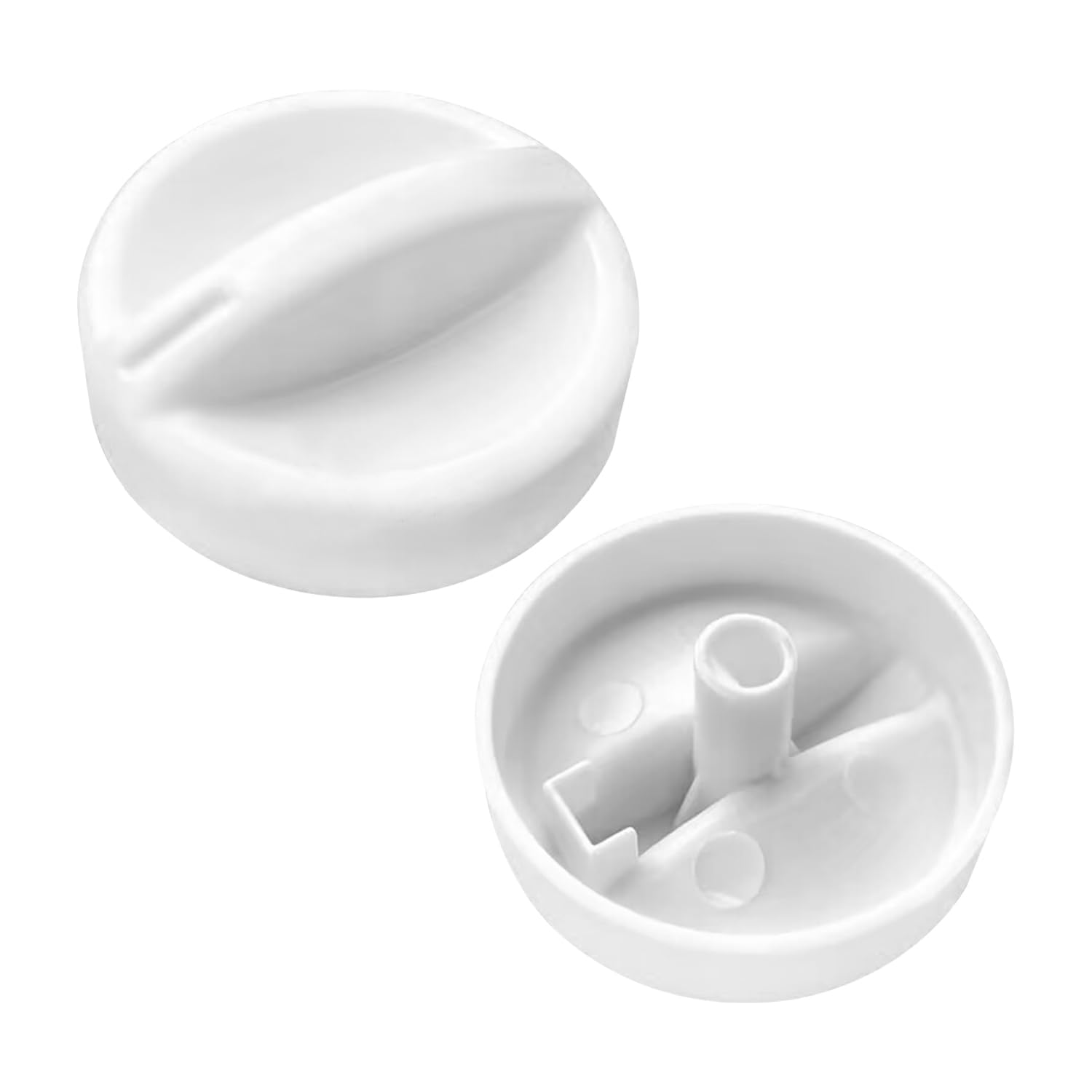 CYNOSURETECH Set of 2 Cookware Knobs, On-Off Knobs, Gas Stove Knobs, Universal Replacement Knobs, Cookware Knobs Replacement Parts for Stove, Microwave and Oven (White)