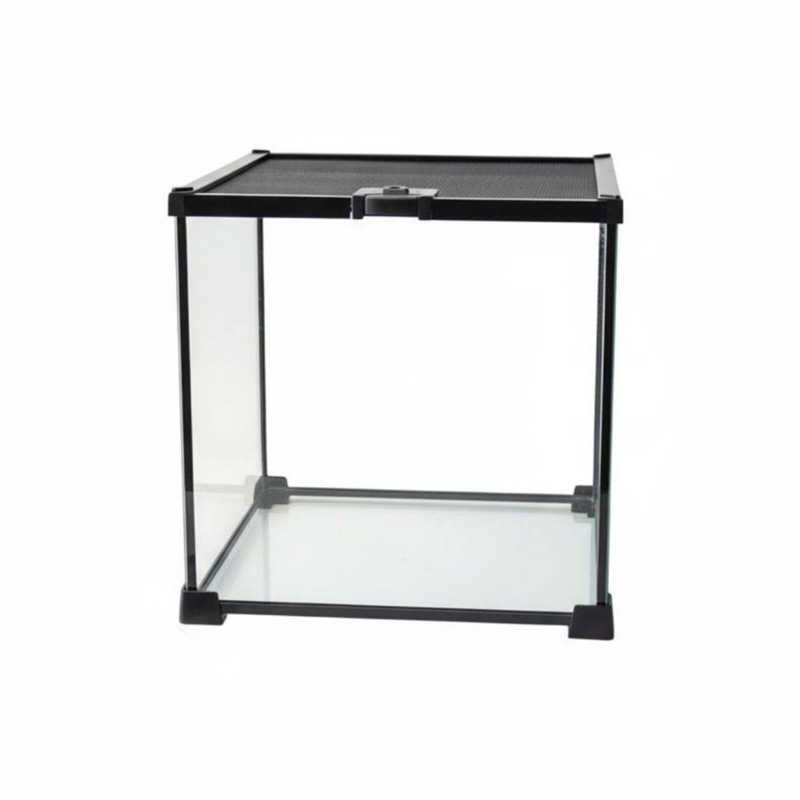 Terrario in Vetro per Rettili Struttura Anfibia Teca Panoramica in Vetro Alta Visibilità Gabbia per Rettili, 30x30x30cm