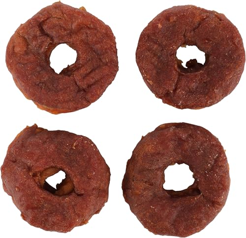 hundeleckerli - leckerli Hund - Hapki Donut mit Ente - schmackhafter Kausnack - 4 Stück - 95 g - ideale Belohnung