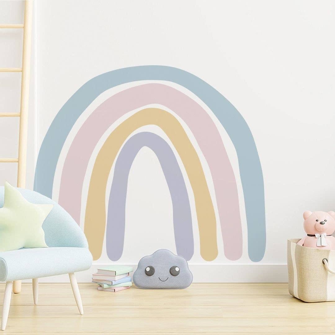 Candy big Rainbow Wall Decals Removable Wall Sticker Watercolor Sticker Vinyl Girls Boys Room Decorations for Nursery Baby