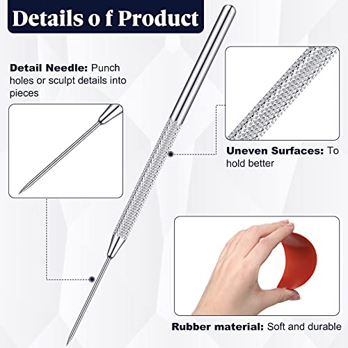 5 Pieces Clay Needle Ceramic Detail Tools Pottery Sculpture Needle Detail Tools Include 2 Pieces Clay Needle Tools 3 Pieces Pottery Clay Ribs Ceramic Pottery Rib For Clay Play Dough Modeling Sculpture #TOP2