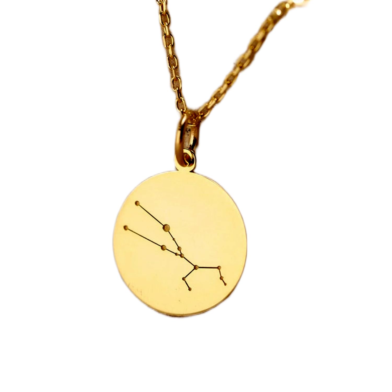 Collier Taureau en argent plaqué or une médaille astro ciselée main - 5