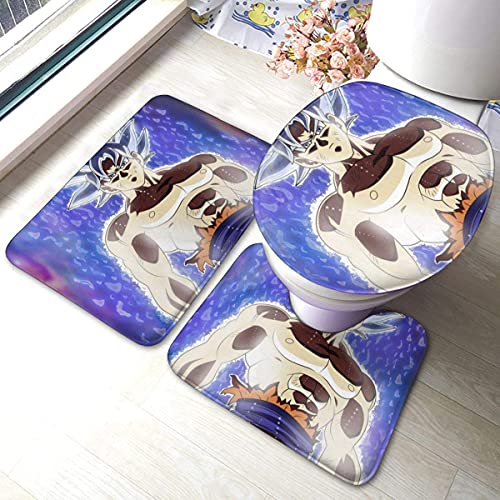 KINGAM Dragon Ball Super Son Goku - Juego de 3 alfombrillas de baño de franela suaves...