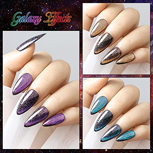 Supwee Cat Magnetisch Eye Gel Set 9D Cat Eye Gel-Nagellack Holographischer Nagellack Soak Off UV Glänzender Nagellack… – Bild 6