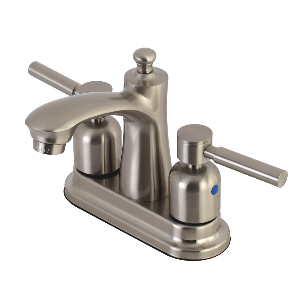 Robinet de toilette Kingston Concord FB7628DL en laiton et nickel satiné