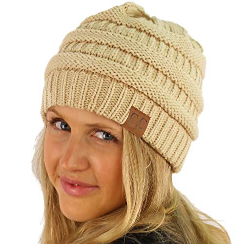 Image of Hatsandscarf CC Exclusives Solid Color Beanie Tail Hat for Adult (MB-20A)