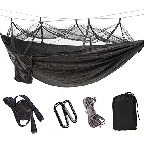 Hamac camping portable ultra léger double 2 personnes avec mousquetons de rando