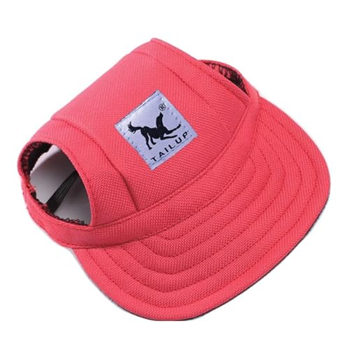 BT Bear Dog Hats,Casual Visor Pet Hats Dogs Baseball Sun Hats Sport Cap with Ear Holes and Chin Strap for Small Dogs Medium Dogs (Red,XL)