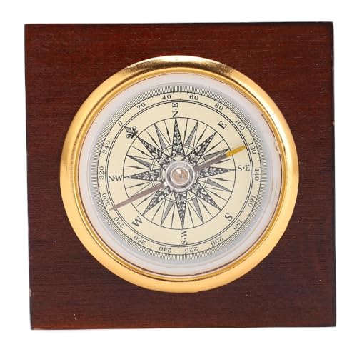Brújula de aleación de aluminio con caja de madera portátil miniatura 1