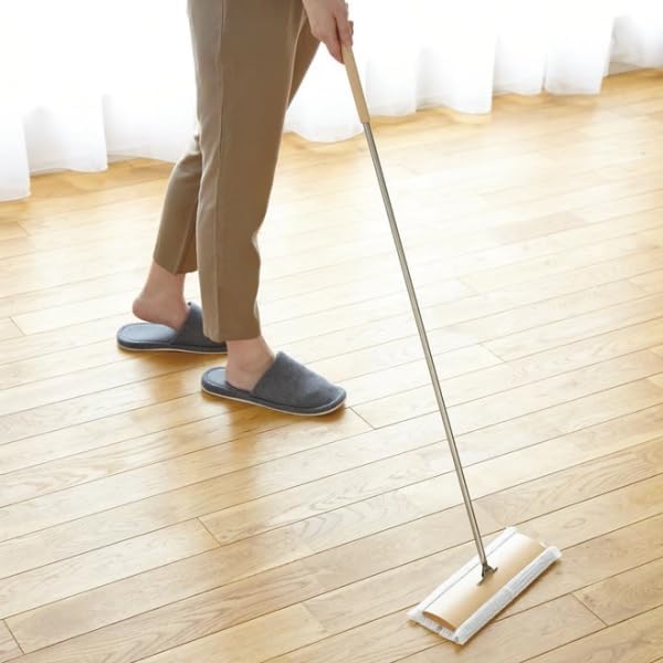 フローリングワイパー フロアワイプ 本体 フロアワイパー 床用ワイパー 床掃除 掃除用具 隙間 ロング 天然木 木製 ウッド おしゃ
