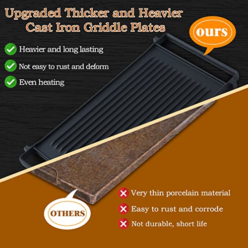 Wb31X24998 Wb31X24738 Griddle Replacement Parts For Ge Stove Parts Top Griddle Plate General Electric Gas Range Parts Reversible Cast Iron Center Griddle Flat Top Pan 1 Pack #TOP4