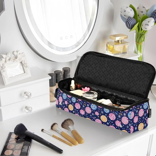 Bolsa de viaje para herramientas de cabello con diseño de mármol de Navidad y Año Nuevo, resistente al calor, para planchas, rizadores y accesorios de cuidado capilar, organizador portátil miniatura 7