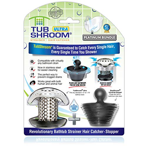 Comparison: Best Drain Catcher For Hair 3 TubShroom Ultra Revolutionary Bath Tub Drain Protector Hair Catcher/Strainer/Snare, Stainless Steel, Stainless Combo