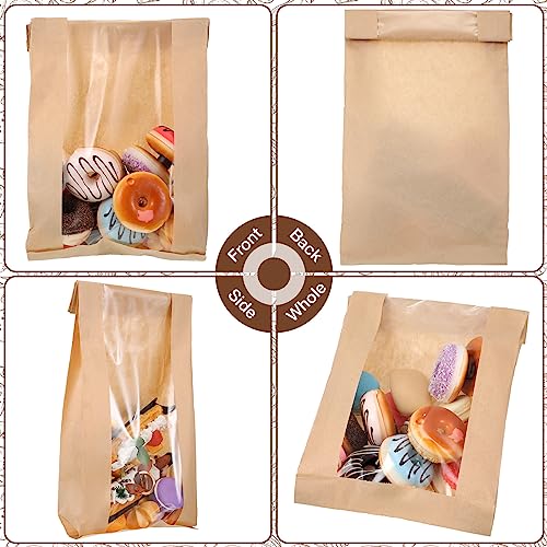 200 Pieces Paper Bread Bag with Window for Homemade Bread Bags Brown Kraft Loaf Storage Sacks Long French Biscuits Packaging(6.5 x 2 x 18 Inch) by Thenshop - Image 4